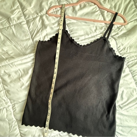 Perch by Blu Pepper Black Scalloped Knit Tank Top Size 2X - Picture 7 of 7